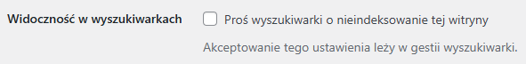 Pole w WordPress do przełączenia widoczności strony